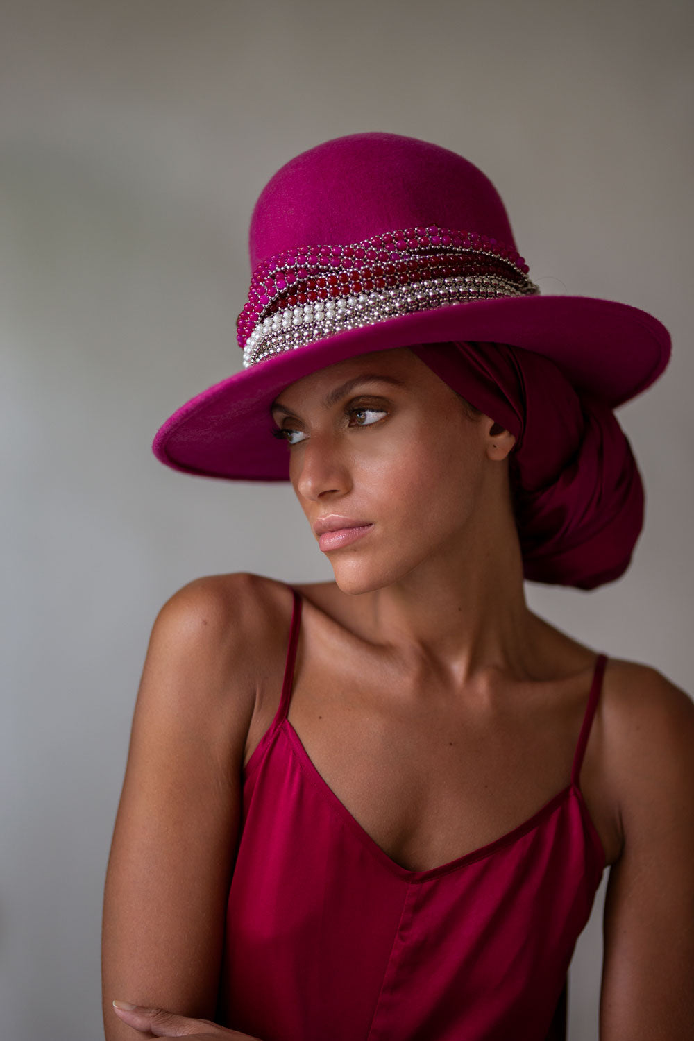 Silver & Pearl Beaded Hatband