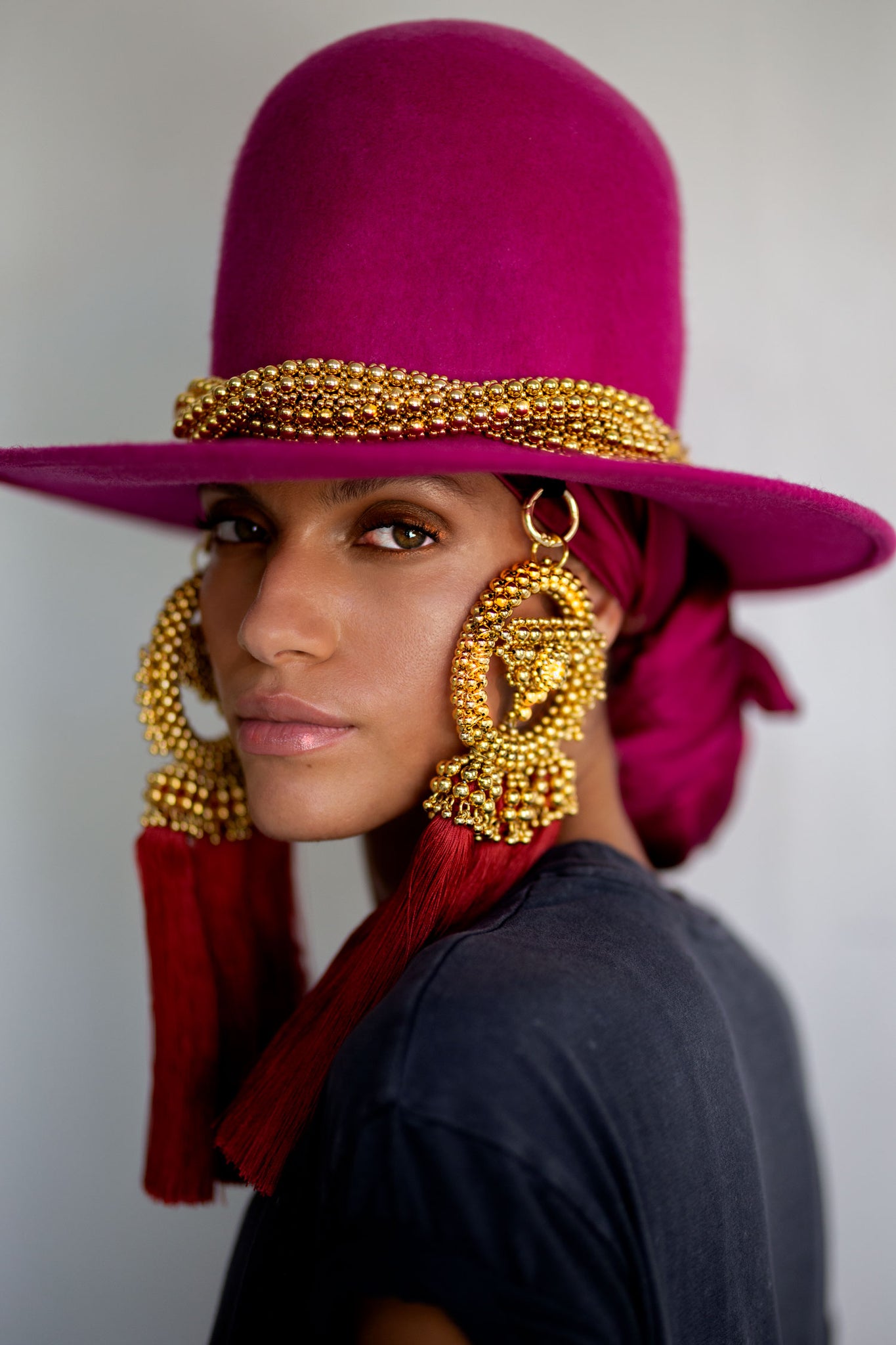Erykah Domed Hat in Pink Wool Felt – Object & Dawn