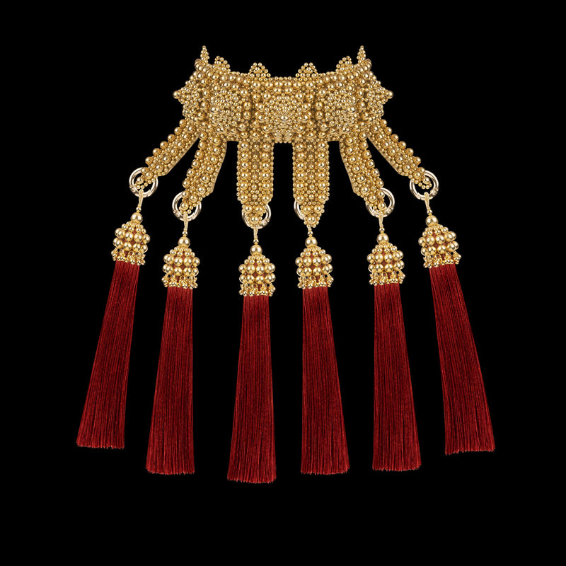 Gold Eingana Choker w/ Removable Tassels in 5 Color Options