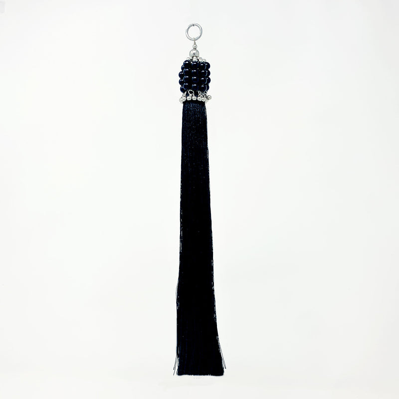 Elohim T-Choker by Object and Dawn constructed entirely by hand with intricate black glass beads and high-quality, gunmetal-plated brass beads that are coated in polymer to preserve shine and ensure the item is hypoallergenic.  Ethically made with secret ancient techniques by our skilled artisans, each piece takes several days to make. Fully lined by hand in velvet for your ultimate comfort.