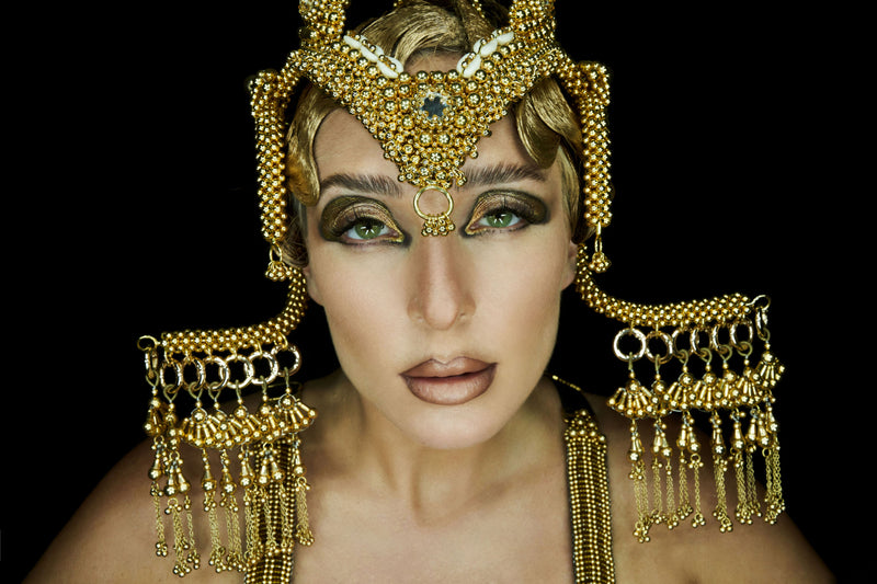 Jas Modular Headpiece System w/ 3 Tassel Options, in Gold