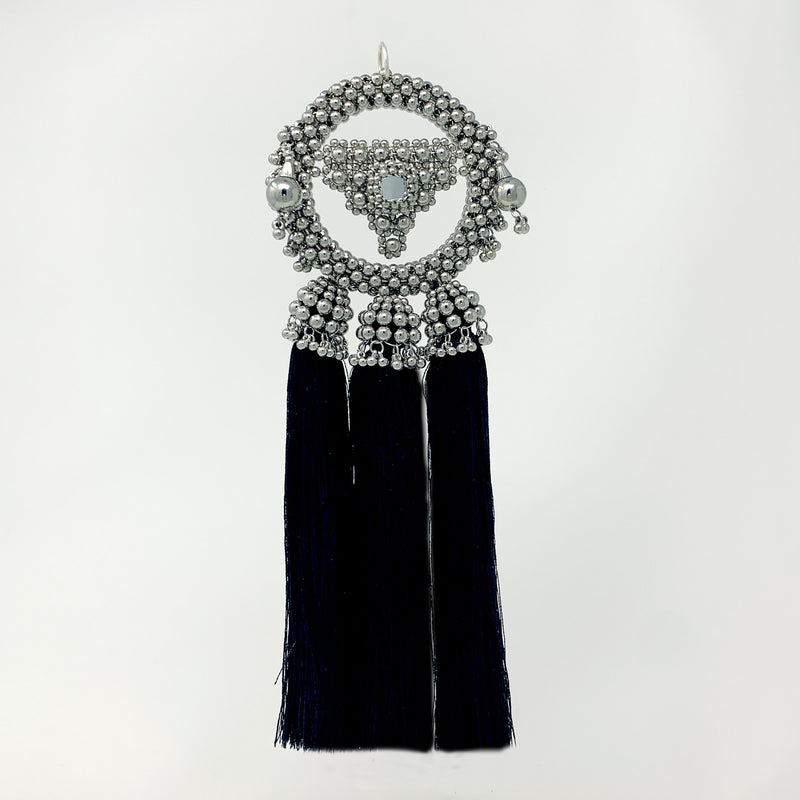 Khutulun Modular Headpiece System w/ Spikes Face Bar in Silver