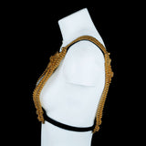 Artemisia Mesh Top in Gold w/ Leather Belt
