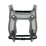 Artemisia Mesh Top in Silver w/ Leather Belt