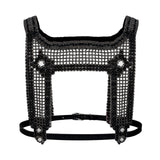 Artemisia Mesh Top in Jet Black w/ Leather Belt