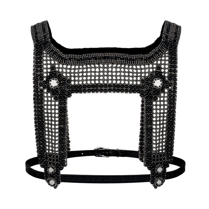 Artemisia Mesh Top in Jet Black w/ Leather Belt