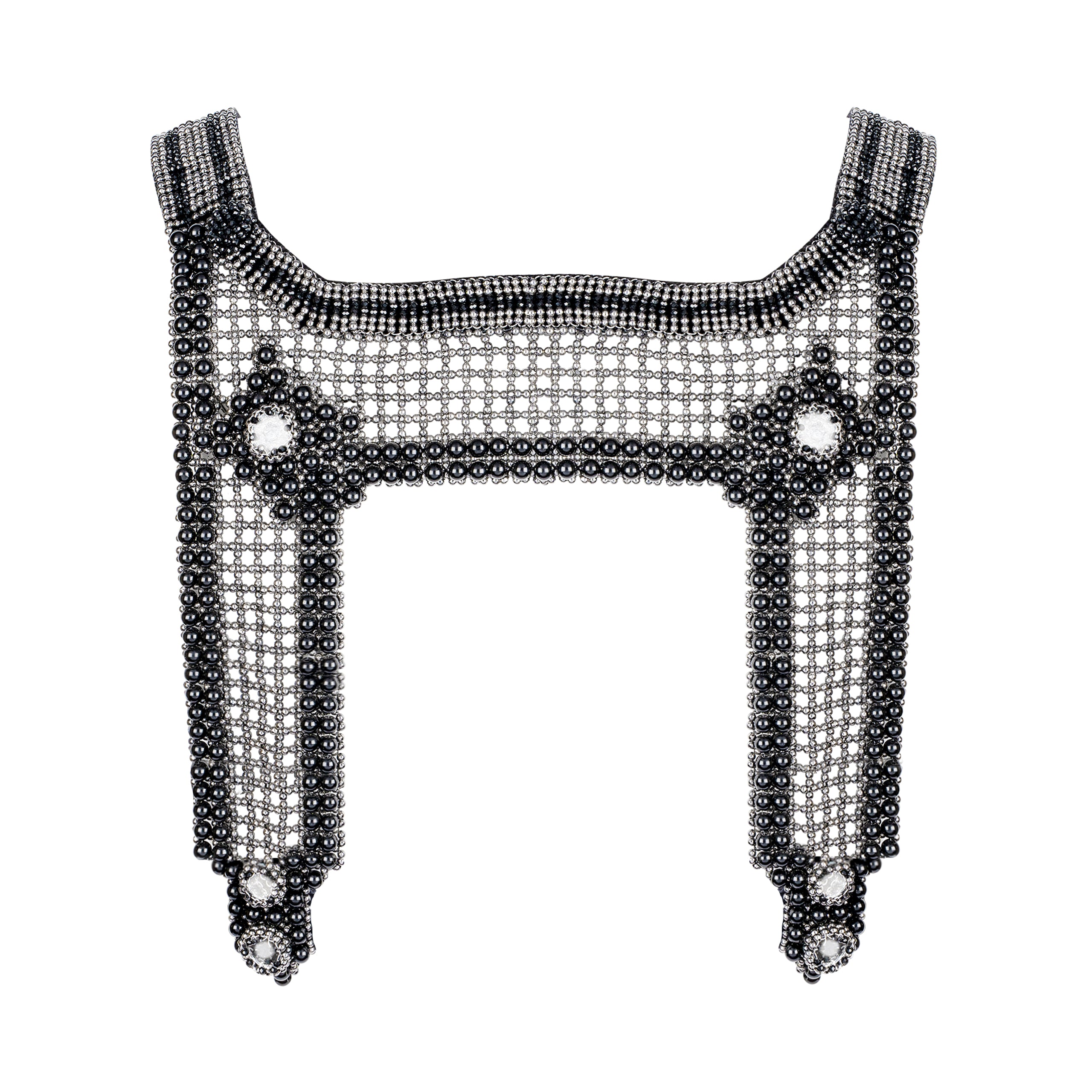 Artemisia Mesh Top in Jet Black with 4 Tassels