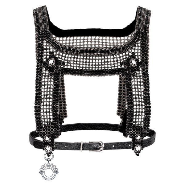 Artemisia Mesh Top in Jet Black w/ Leather Belt