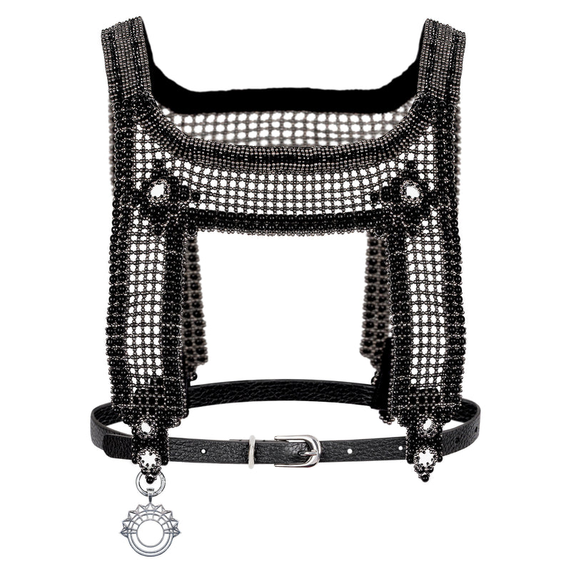 Artemisia Mesh Top in Jet Black w/ Leather Belt