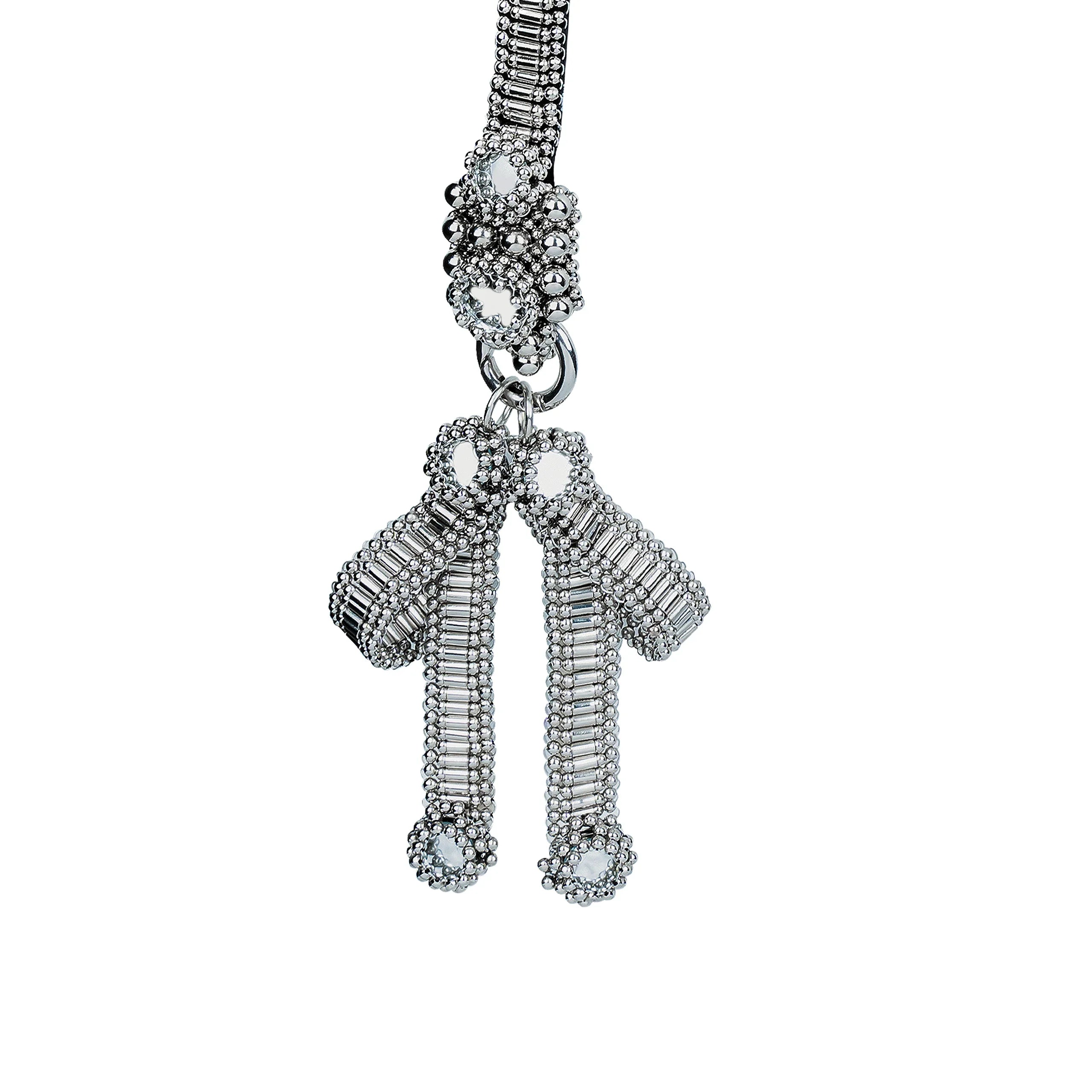 beaded modular amaya bow medallion silver