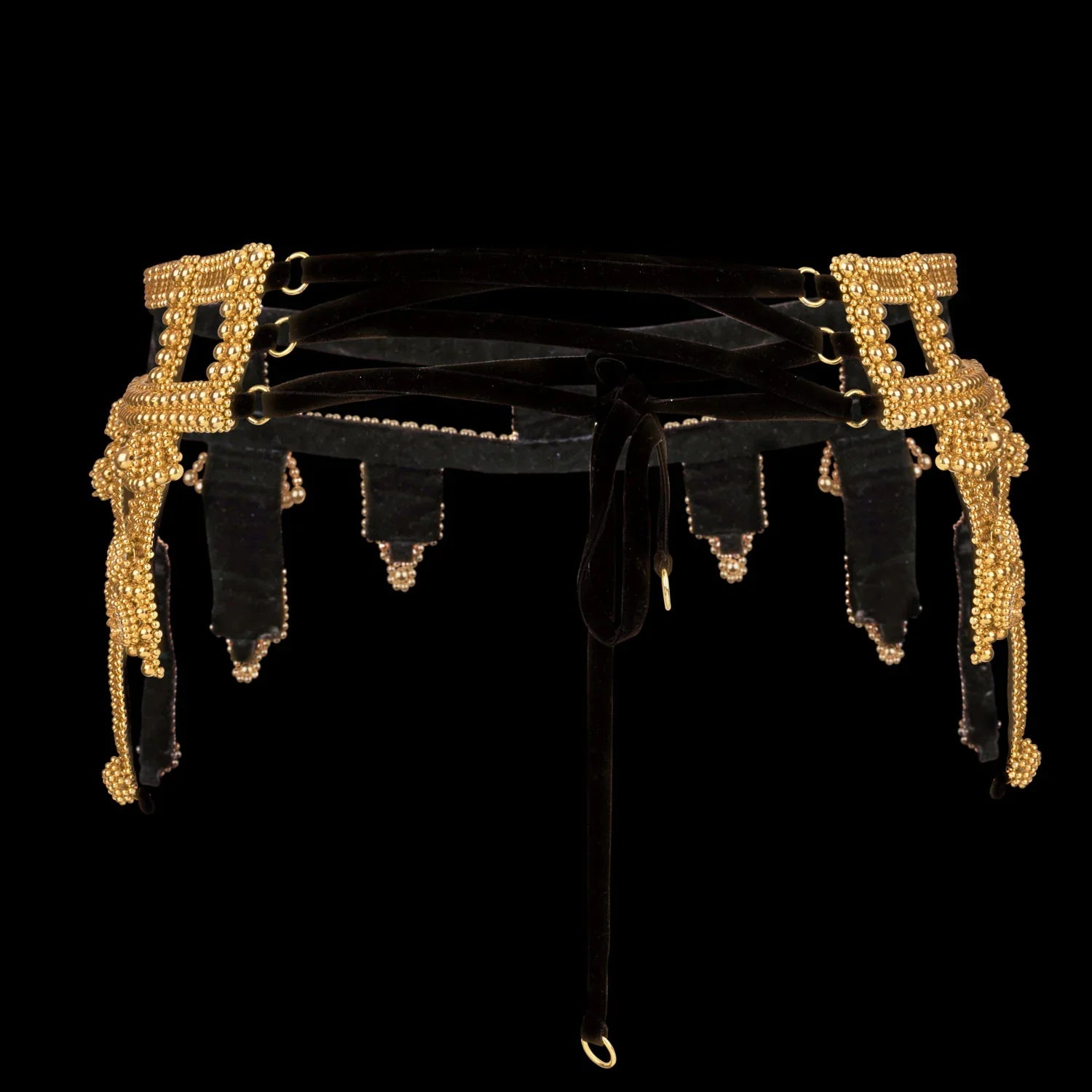 Object and Dawn Beaded Amaya Modular belt gold by object and dawn ghost image back view