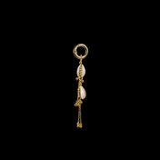 beaded shell tassel in gold by object and dawn