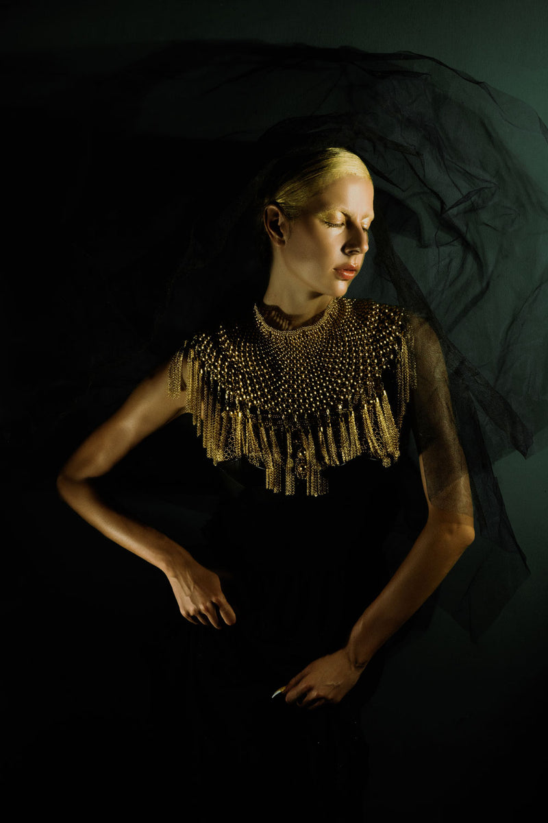 Gold Namaka Modular Necklace w/ removable Chain Tassels