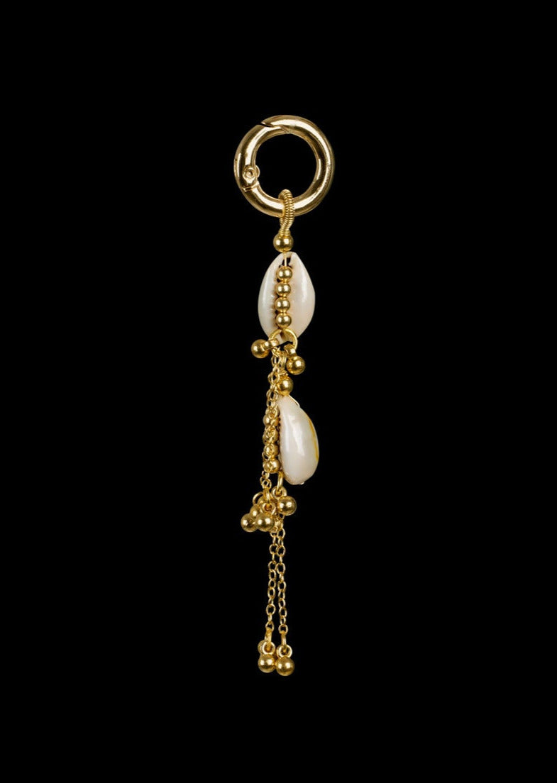 Double Tier Cowrie Shell Attachment in Gold