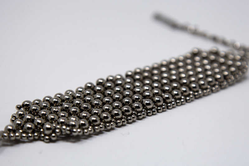 Elohim Wide Textured Band in Silver