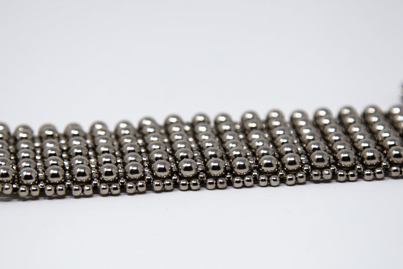 Elohim Wide Textured Band in Silver