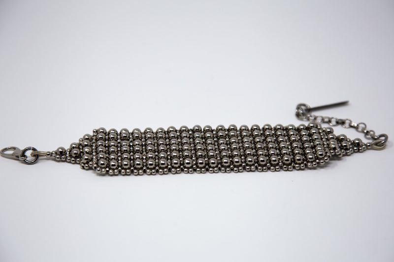 Elohim Wide Textured Band in Silver