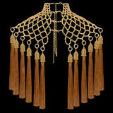 Gold Freja Modular Cape w/ Removable Polyester Tassels in 4 Color Options