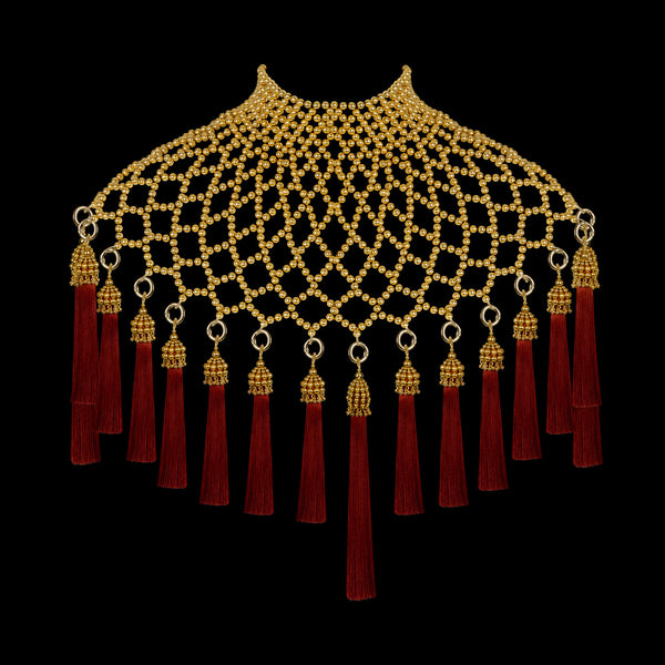 Gold Freja Modular Cape w/ Removable Polyester Tassels in 4 Color Options