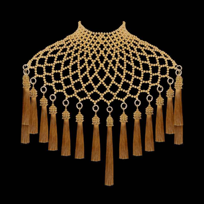 Gold Freja Modular Cape w/ Removable Polyester Tassels in 4 Color Options