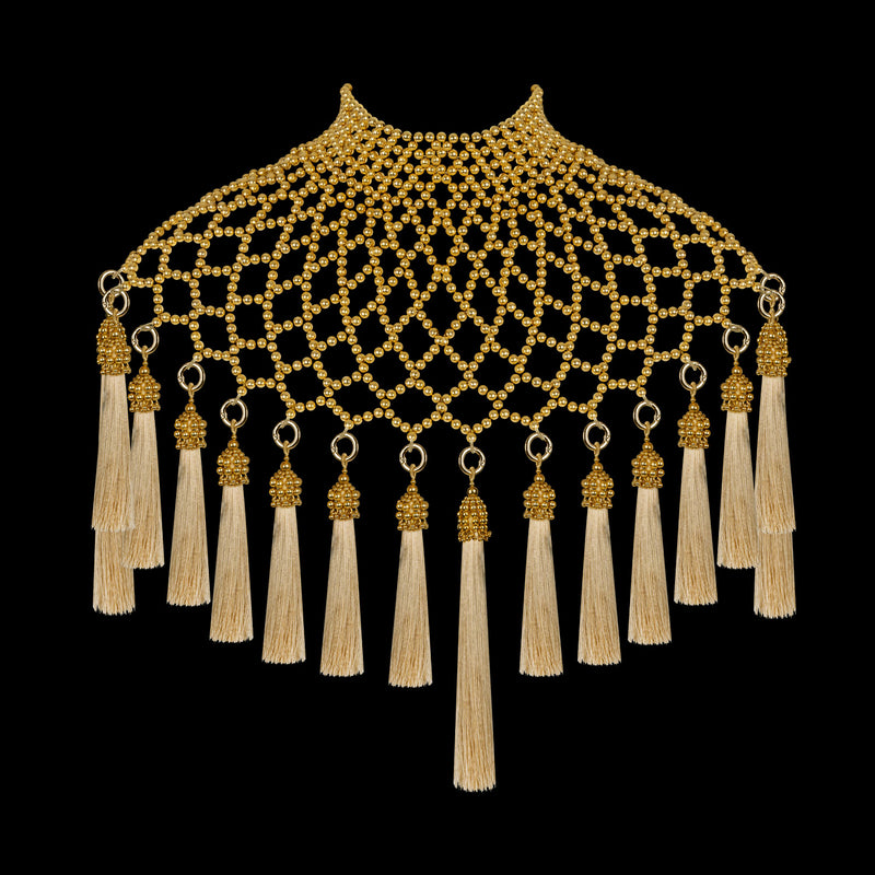 Gold Freja Modular Cape w/ Removable Polyester Tassels in 4 Color Options