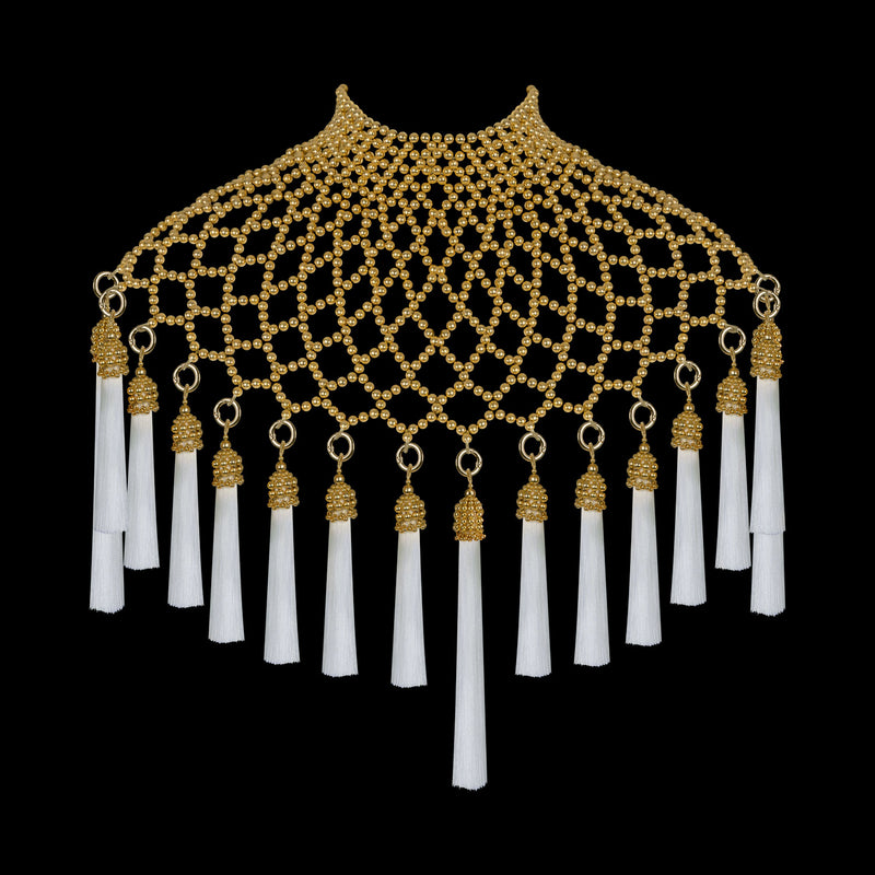 Gold Freja Modular Cape w/ Removable Polyester Tassels in 4 Color Options