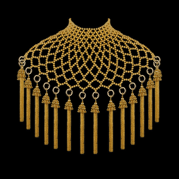 Freja Modular Cape w/ Removable Chain Tassels in Gold