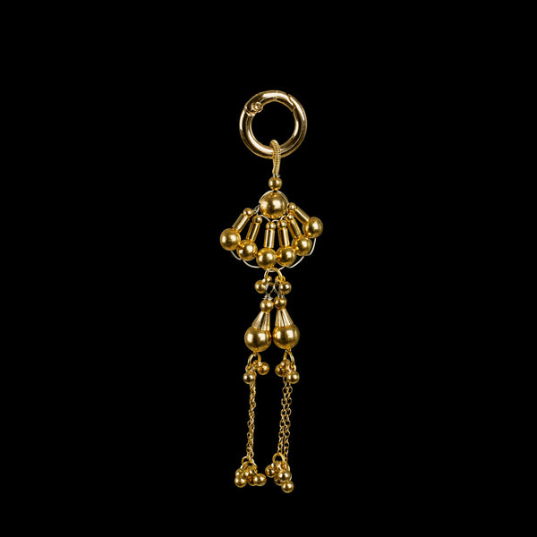 Beaded Fan Tassel in Gold