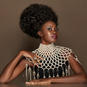 modular freja cape with add-on beaded chain tassel