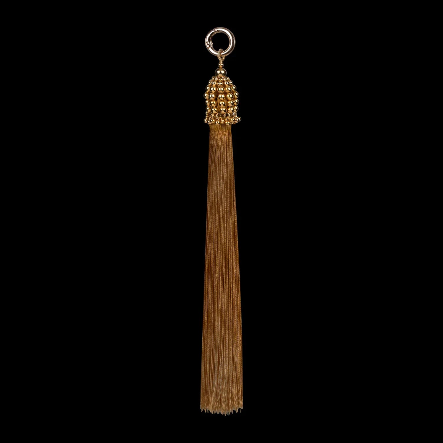 handcrafted modular beads polyester tassel gold by object and dawn
