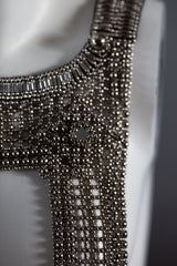 Artemisia Mesh Top in Silver w/ Leather Belt