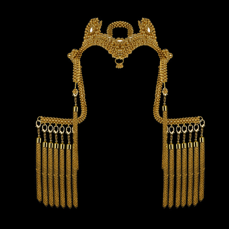 Jas Modular Headpiece System w/ 3 Tassel Options, in Gold