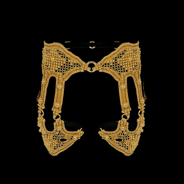 Khutulun Modular Garter Belt + 2 Khutulun Garter Bands in Gold