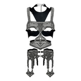Khutulun Modular Garter Belt in Silver