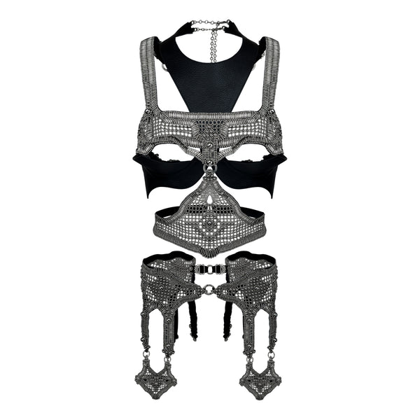 Khutulun Modular Garter Belt in Silver