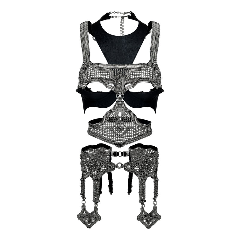 Khutulun Modular Garter Belt in Silver