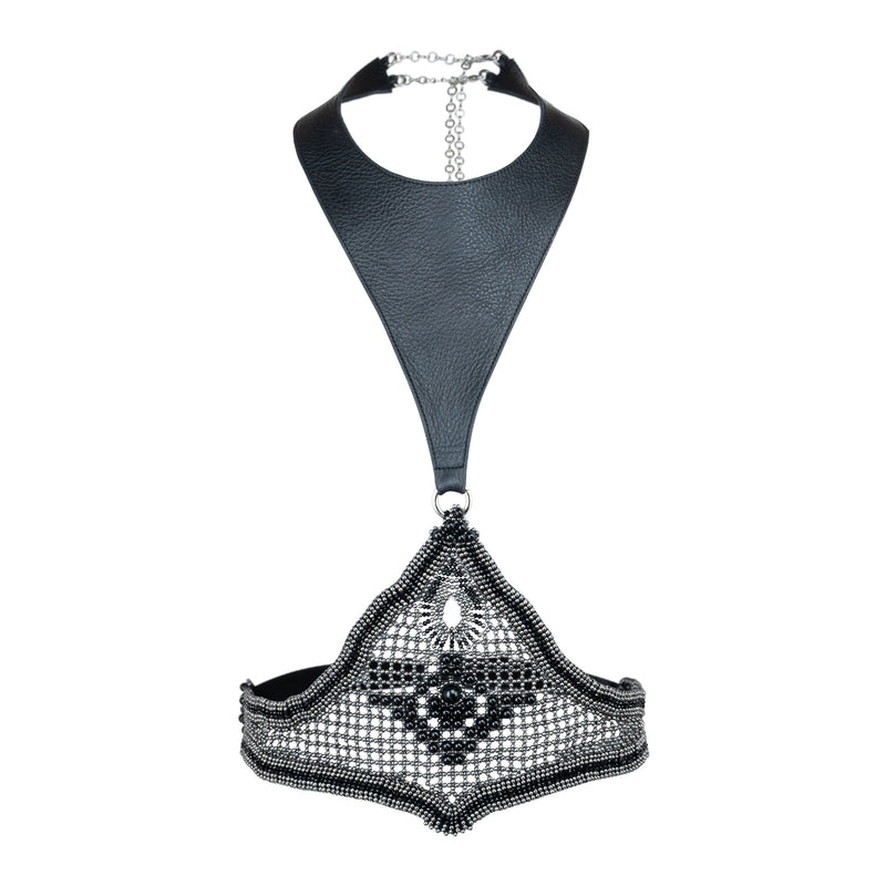 Khutulun Modular Bodice w/Leather, in Jet Black