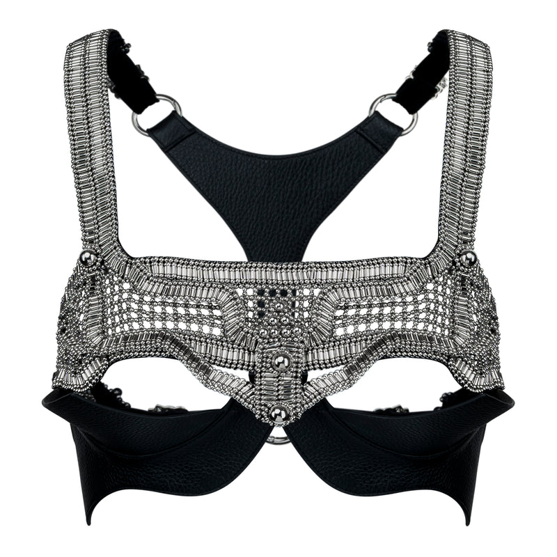 Khutulun Modular Top w/Leather Bra in Silver