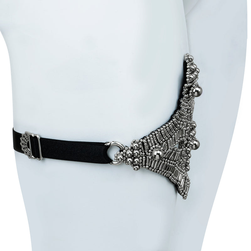 Khutulun Modular Garter Belt + 2 Garter Bands in Silver