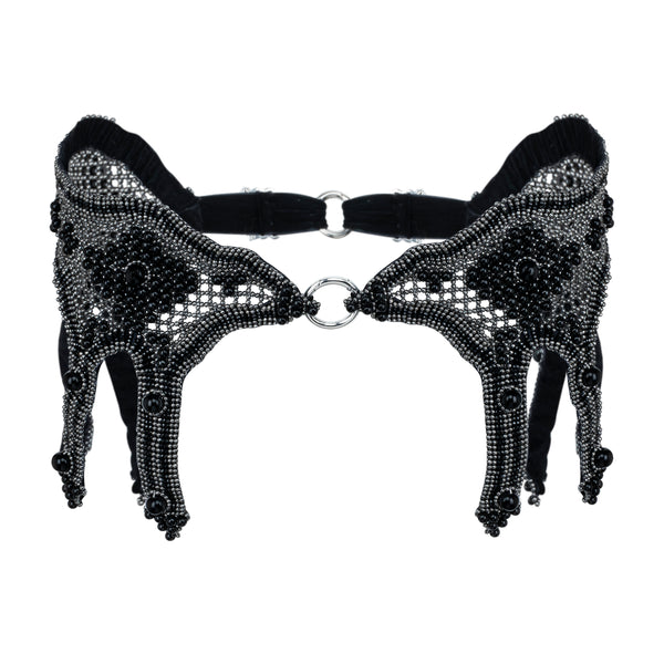 Khutulun Modular Garter Belt in Jet Black