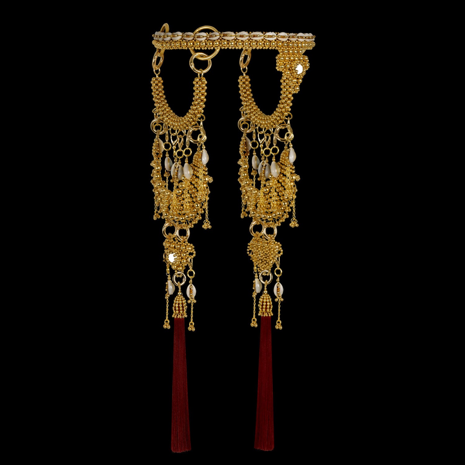 Rushi Headpiece System in Gold - 5 Tassel Options