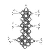 Object and Dawn modular beaded cluster medallion of sappho crown in silver by object and dawn ghost image front view
