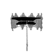 modular beaded sappho crown in silver by object and dawn ghost image back view by object & dawn