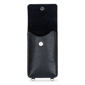 Leather iphone bag Zheng Yi Sao in black, Premium Cow handcrafted ghost image in white background front and insied view Object & Dawn