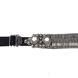 Amaya Garter Band by Object and Dawn. Power is sexy. You'll feel both wearing this one.   Our skilled artisans use an ancient and disappearing technique to construct your piece. Made with high quality metal beads that are coated in polymer to preserve shine and ensure the item is hypoallergenic. The garter band is fully lined by hand in luxurious velvet and has an adjustable elastic strap to comfortably fit to your thigh circumference.