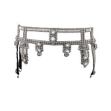 Amaya Modular Garter Belt by Object and Dawn is constructed entirely by hand with high quality metal beads that coated in polymer to preserve shine and ensure the item is hypoallergenic. The belt is detailed with hand cut mirror clusters and fully lined by hand in luxurious velvet for your ultimate comfort.  Ethically made by a team of our skilled in house artisans, with ancient techniques.