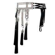 Amaya Modular Garter Belt by Object and Dawn is constructed entirely by hand with high quality metal beads that coated in polymer to preserve shine and ensure the item is hypoallergenic. The belt is detailed with hand cut mirror clusters and fully lined by hand in luxurious velvet for your ultimate comfort.  Ethically made by a team of our skilled in house artisans, with ancient techniques.