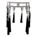 Amaya Modular Garter Belt by Object and Dawn is constructed entirely by hand with high quality metal beads that coated in polymer to preserve shine and ensure the item is hypoallergenic. The belt is detailed with hand cut mirror clusters and fully lined by hand in luxurious velvet for your ultimate comfort.  Ethically made by a team of our skilled in house artisans, with ancient techniques.