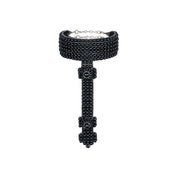 Elohim T-Choker by Object and Dawn constructed entirely by hand with intricate black glass beads and high-quality, gunmetal-plated brass beads that are coated in polymer to preserve shine and ensure the item is hypoallergenic.  Ethically made with secret ancient techniques by our skilled artisans, each piece takes several days to make. Fully lined by hand in velvet for your ultimate comfort.